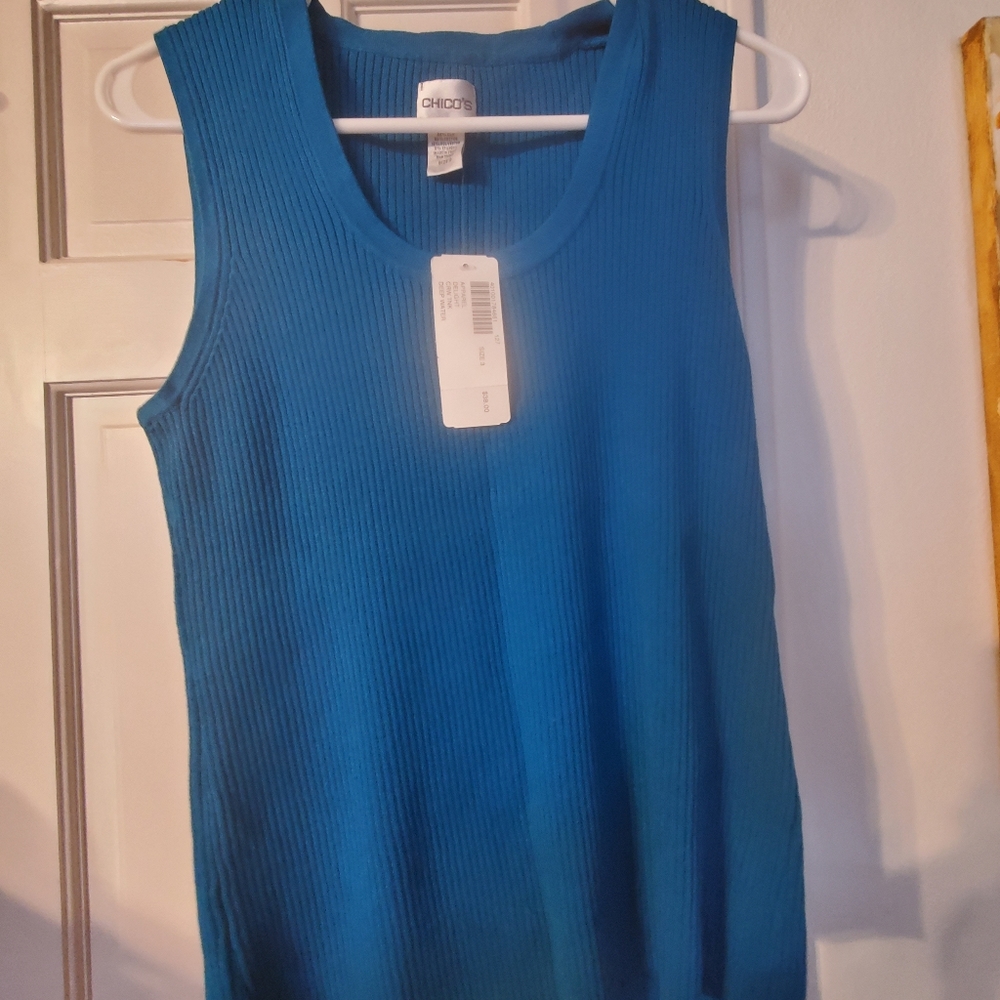 Chicos knit tank size 3 blue